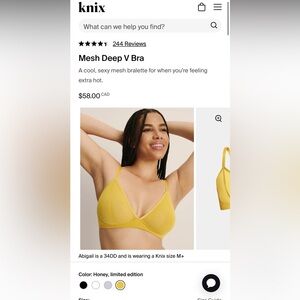 Knix Mesh Deep-V Bralette